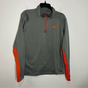 Nike Therma-fit quarter zip pullover gray orangish red‎ men’s size medium